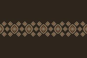 tradicional Preto étnico motivos ikat geométrico tecido padronizar Cruz ponto.ikat bordado étnico oriental pixel Castanho background.abstract, ilustração. textura, decoração, papel de parede. vetor
