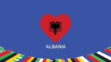 Albânia emblema coração equipes europeu nações 2024 símbolo abstrato países europeu Alemanha futebol logotipo Projeto ilustração vetor