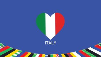 Itália emblema coração equipes europeu nações 2024 símbolo abstrato países europeu Alemanha futebol logotipo Projeto ilustração vetor