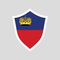 liechtenstein bandeira dentro escudo forma quadro, Armação vetor