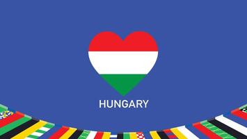 Hungria emblema coração equipes europeu nações 2024 símbolo abstrato países europeu Alemanha futebol logotipo Projeto ilustração vetor