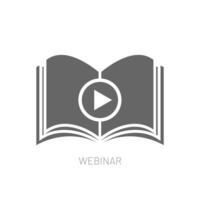 webinar conectados Aprendendo ícone isolado vetor