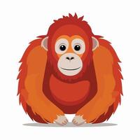 orangotango ilustração em branco fundo vetor