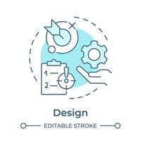 o negócio processos gestão Projeto suave azul conceito ícone. fluxo de trabalho gerenciando, operacional eficiência. volta forma linha ilustração. abstrato ideia. gráfico Projeto. fácil para usar dentro infográfico vetor