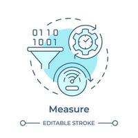 sigma a medida suave azul conceito ícone. o negócio ao controle, qualidade gerenciamento. dados dirigido. volta forma linha ilustração. abstrato ideia. gráfico Projeto. fácil para usar dentro infográfico, artigo vetor