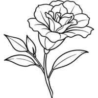 lisianthus flor esboço ilustração coloração livro página projeto, lisianthus flor Preto e branco linha arte desenhando coloração livro Páginas para crianças e adultos vetor