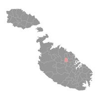 iklin distrito mapa, administrativo divisão do Malta. ilustração. vetor