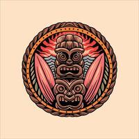 tiki surfar ilustração Projeto vetor