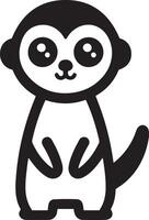 meerkat silhueta esboço ícone ilustração em branco fundo. vetor