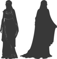 silhueta independente egípcio mulheres vestindo para B sebleh Preto cor só vetor