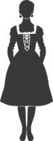 silhueta independente Alemanha mulheres vestindo dirndl Preto cor só vetor