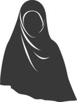 silhueta hijab símbolo Preto cor só vetor