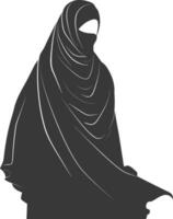 silhueta hijab símbolo Preto cor só vetor