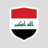 Iraque bandeira dentro escudo forma quadro, Armação vetor