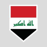 Iraque bandeira dentro escudo forma quadro, Armação vetor