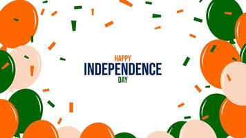 indiano independência dia. agosto 15º. bandeira Índia. balões e confete. modelo para bandeira Projeto convite cartão postal poster. ilustração. vetor