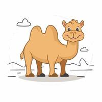 camelo dos desenhos animados isolado no fundo branco vetor