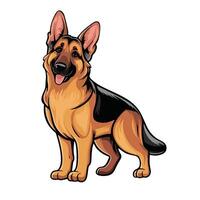 ilustração de cão pastor alemão vetor