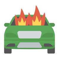 queimando conceitos de carro vetor