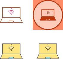 único conectado computador portátil ícone Projeto vetor