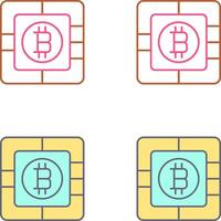 bitcoin lasca ícone Projeto vetor