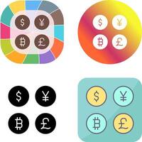 moeda símbolos ícone Projeto vetor