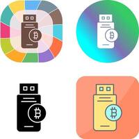 bitcoin USB dispositivo ícone Projeto vetor