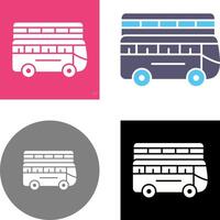 design de ícone de ônibus duplo vetor