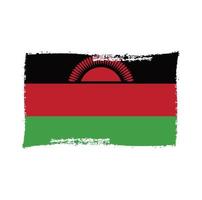 Vetor de bandeira do malawi com pincel estilo aquarela