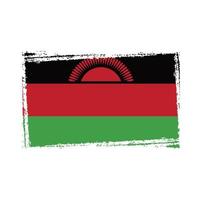 Vetor de bandeira do malawi com pincel estilo aquarela