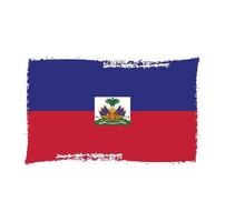 Vetor de bandeira haiti com pincel estilo aquarela