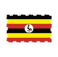 Vetor de bandeira uganda com pincel estilo aquarela