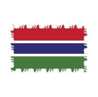 vetor de bandeira de Gâmbia com pincel estilo aquarela
