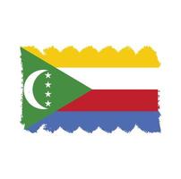 vetor de bandeira de comores com pincel em aquarela