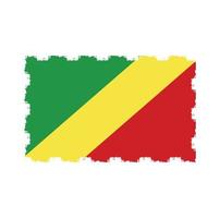 Vetor de bandeira da República do Congo com pincel estilo aquarela