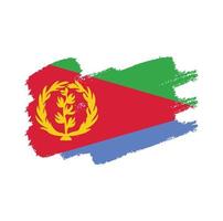 Vetor de bandeira da Eritreia com pincel estilo aquarela