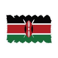 vetor de bandeira do Quênia com pincel estilo aquarela