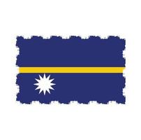 Vetor de bandeira de nauru com pincel estilo aquarela