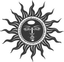 silhueta logotipo ou símbolo do Sol Preto cor só vetor