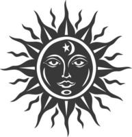 silhueta logotipo ou símbolo do Sol Preto cor só vetor