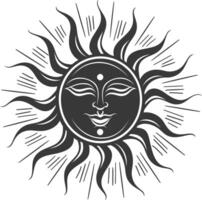 silhueta logotipo ou símbolo do Sol Preto cor só vetor