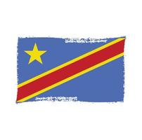 Vetor de bandeira da República Democrática do Congo com pincel estilo aquarela