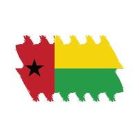 Vetor de bandeira da Guiné-Bissau com pincel estilo aquarela