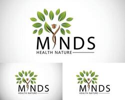 saúde mente logotipo criativo árvore natureza Projeto conceito psicologia vetor