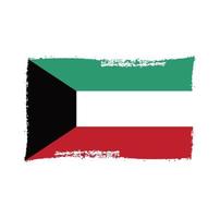 Vetor de bandeira kuwait com pincel estilo aquarela