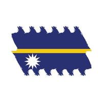 Vetor de bandeira de nauru com pincel estilo aquarela