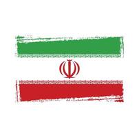 pinceladas da bandeira do Irã pintadas vetor
