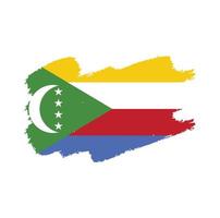 vetor de bandeira de comores com pincel em aquarela