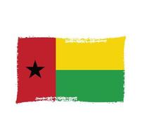 Vetor de bandeira da Guiné-Bissau com pincel estilo aquarela