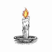 imagem do uma chama queimando dentro uma vela vetor